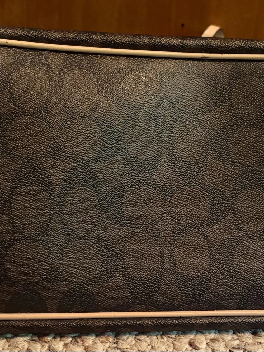 Coach Brown Signature Dome Satchel with Tan Trim and Handles